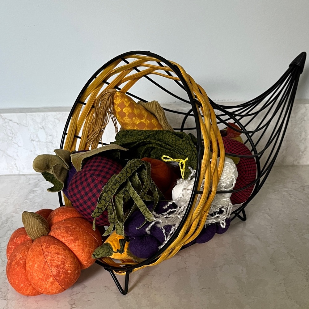 Hallmark Festive Cornucopia with Orange and Purple Accents